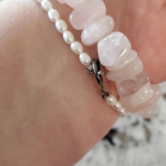 Rose Quartz and Pearl Bracelet Stack - Picture 6 of 8